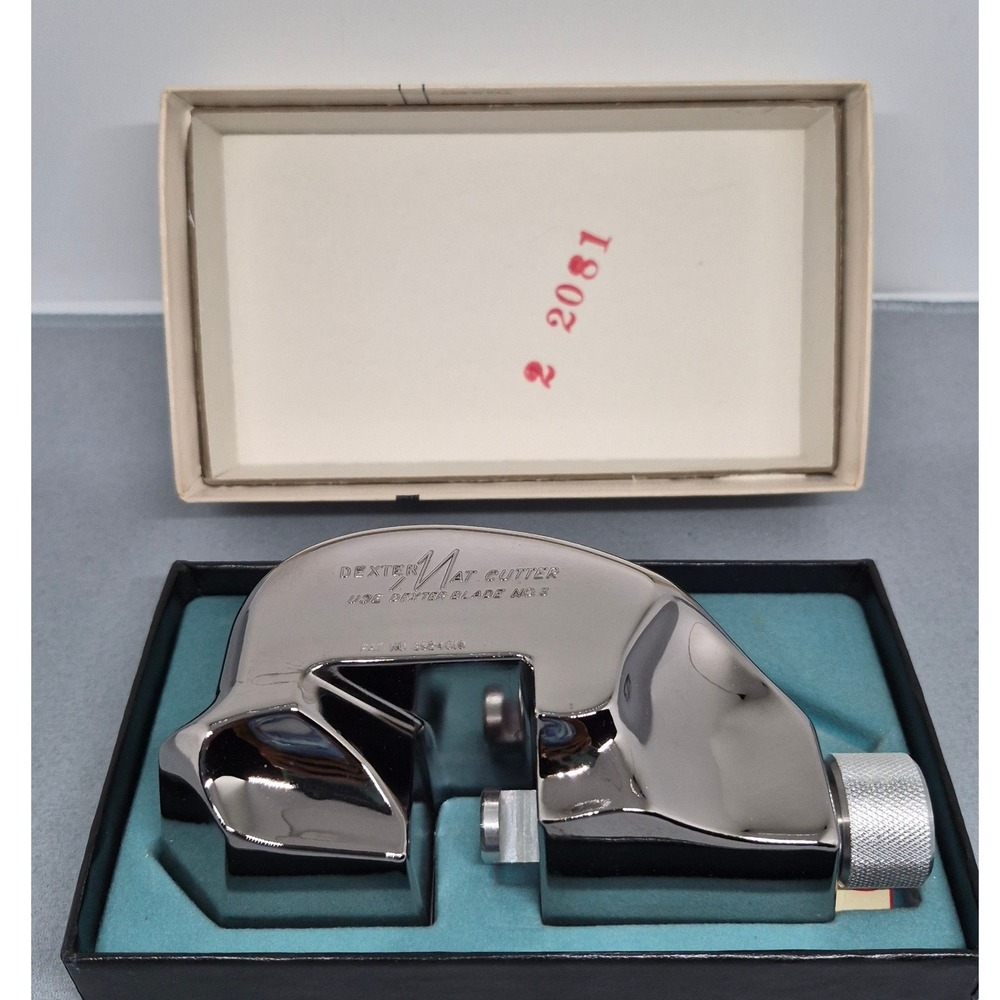 Vintage Dexter Mat Cutter Chrome Hand Tool Picture Framing Art Supplies Boxed